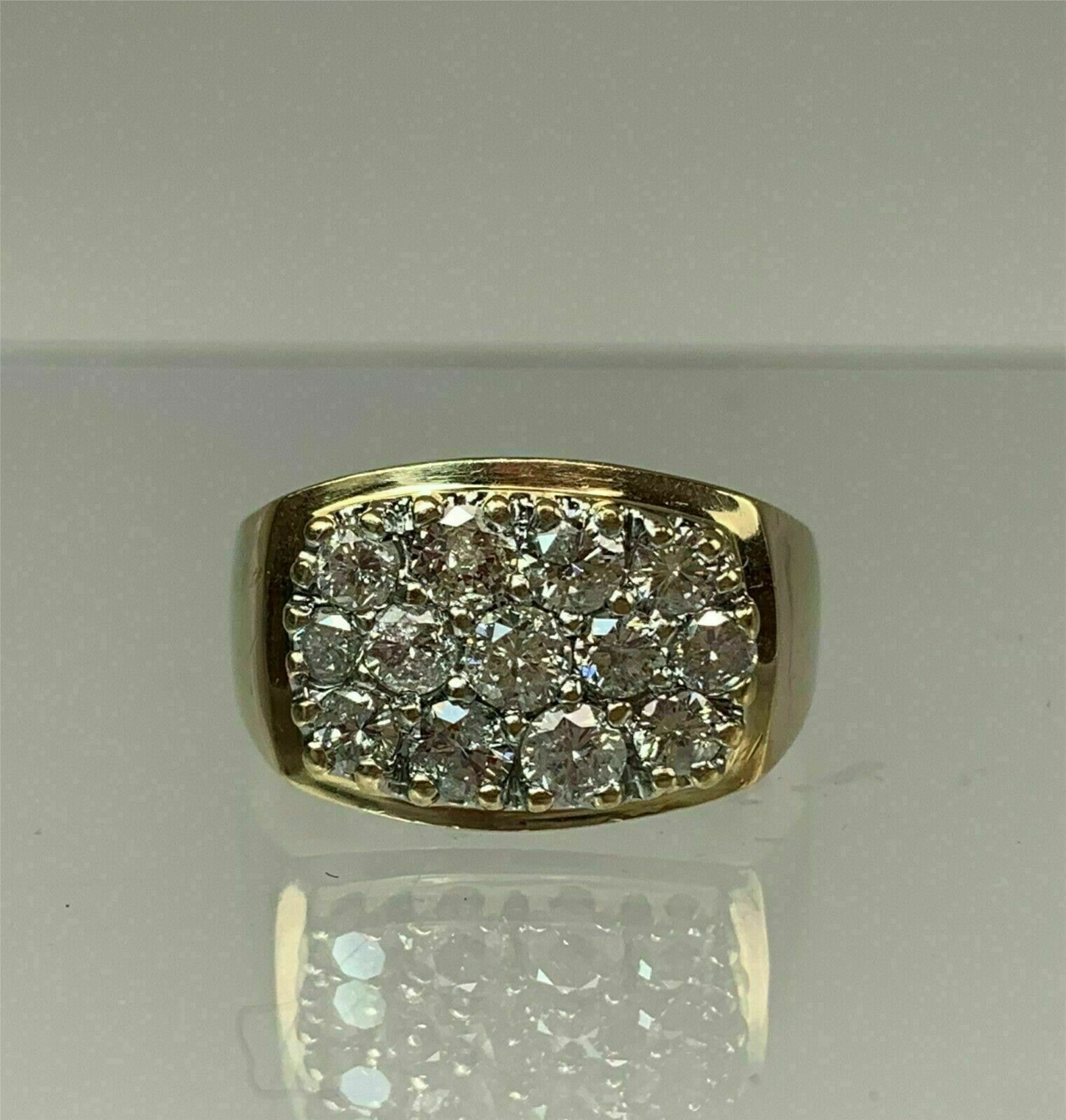 1.50Ct Round Cut VVS1/D Diamond Cluster Engagement Ring 14K Yellow Gold Finish 1.50Ct Round Cut VVS1/D Diamond Cluster Engagement Ring 14K Yellow Gold Finish