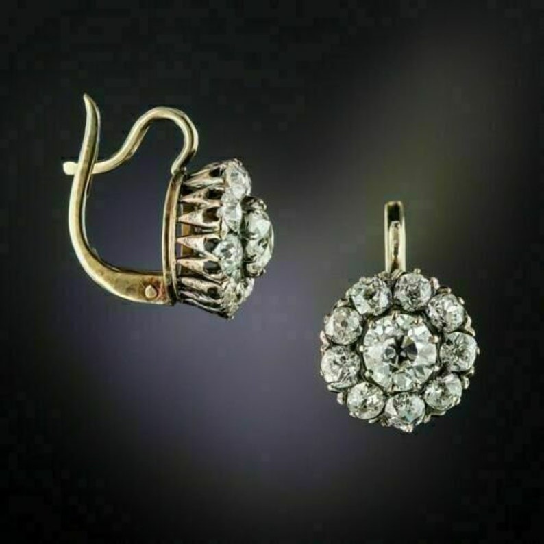 2.00CT Round Cut D/VVS1 Diamond Halo Stud Earrings 14k White Gold Finish 