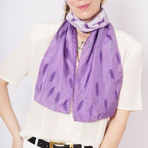 Lavender Hand Painted Silk Scarf Floral Light Purple Lavender Print Summer Scarf Long Silk Scarf Birthday Gift Lavender Gift 59X11