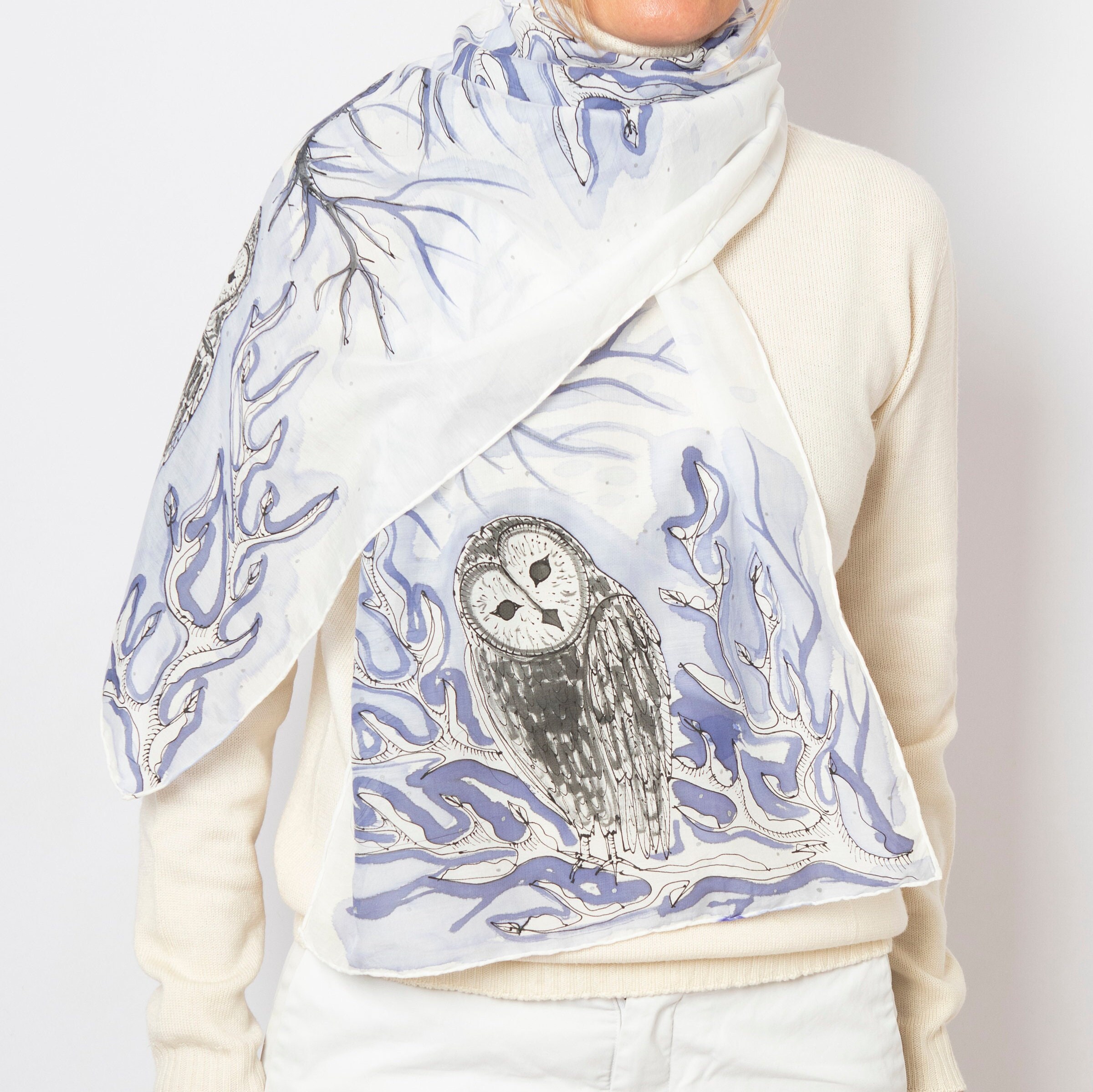 white owl shawl