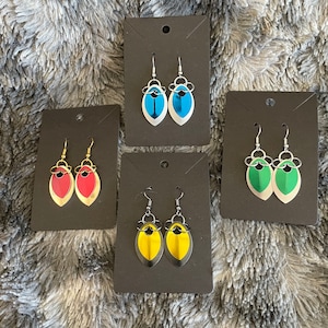 Rowena - wizarding houses scale mail dangle earrings