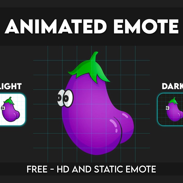 TWERK FESSES AUBERGINE [ Emotes animés ] Conçu pour Twitch, Discord, Sub, Streamers