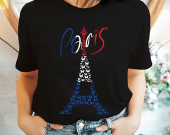 Unisex Paris Souvenir Eiffel Tower Shirt, Paris Shirt, Paris Souvenir Shirt, Gift For Paris Lover, Paris Travel - Black Shirt