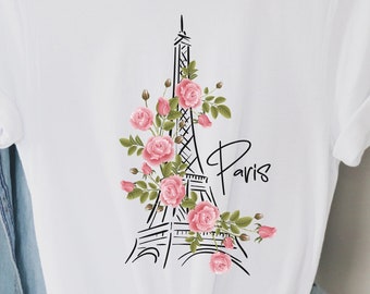Paris Souvenir Eiffel Tower Shirt, Paris Souvenir Tee, Travel France Shirt, Gift For Paris Lover, T-Shirt Vacation Paris - White Shirt
