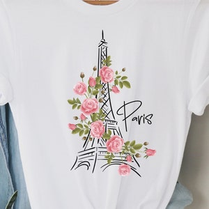 Paris Souvenir Eiffel Tower Shirt, Paris Souvenir Tee, Travel France Shirt, Gift For Paris Lover, T-Shirt Vacation Paris - White Shirt
