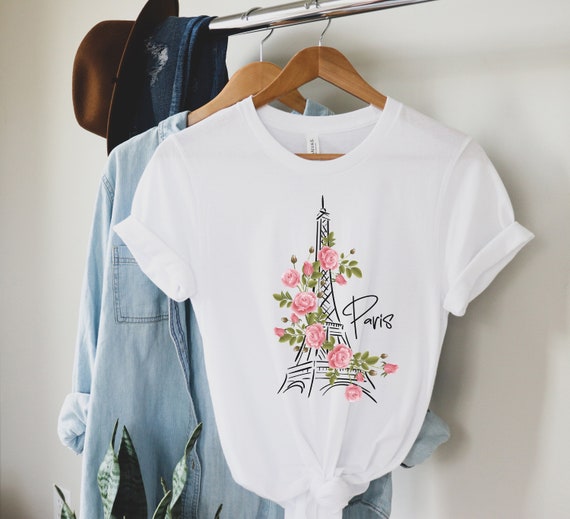 Paris Souvenir Eiffel Tower Shirt, Paris Souvenir Tee, Travel France Shirt, Gift For Paris Lover, T-Shirt Vacation Paris - White Shirt