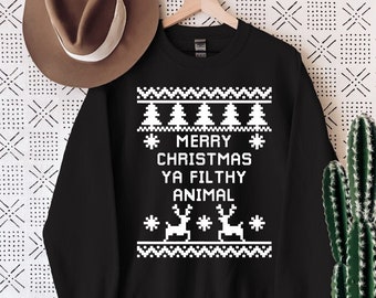 merry christmas ya filthy animal moletom com capuz