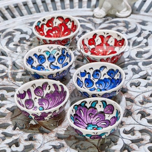 Small Ceramic Bowls Set of 6 Snack Bowls for Tapas Olive Jam Bowl Soy Sauce Dish Dip Bowls Sushi Colorful Decorative Bowl Cute Small Gift