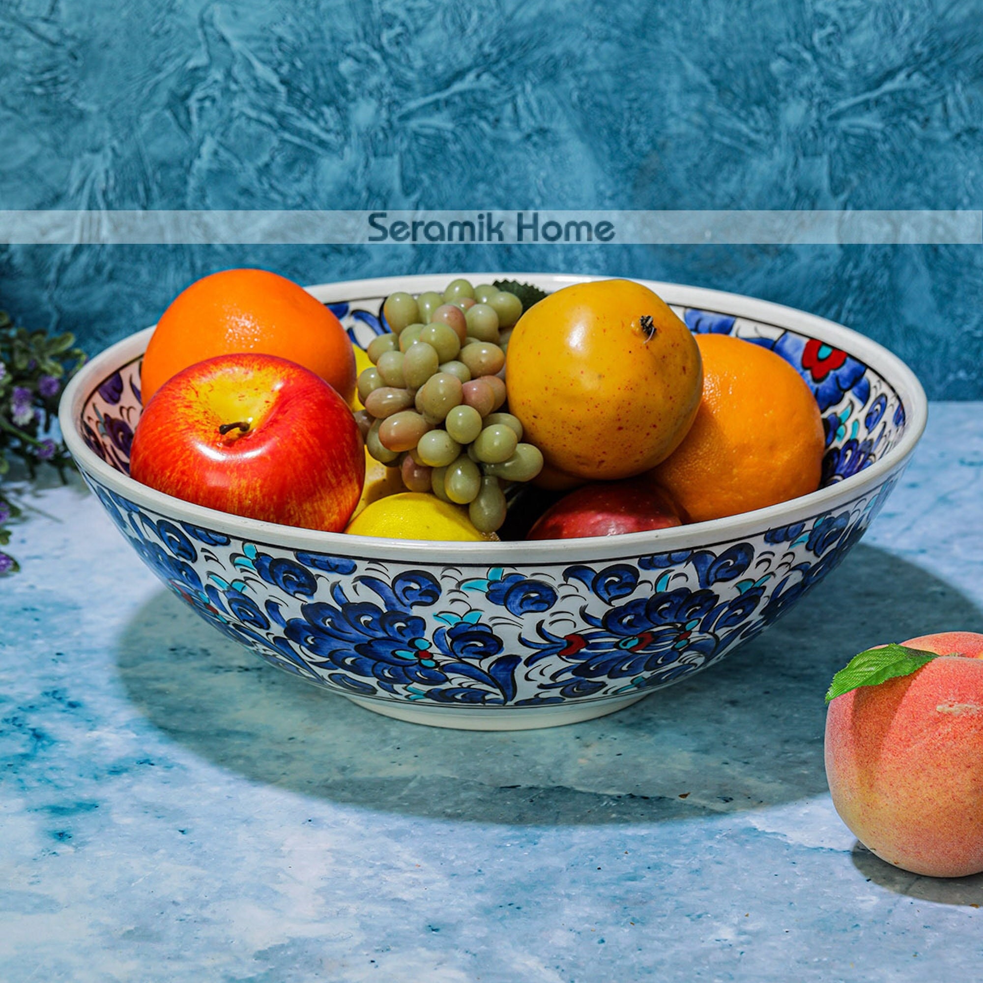 Amazon.com | Radicaln Marble Fruit Bowl Green Onyx 12