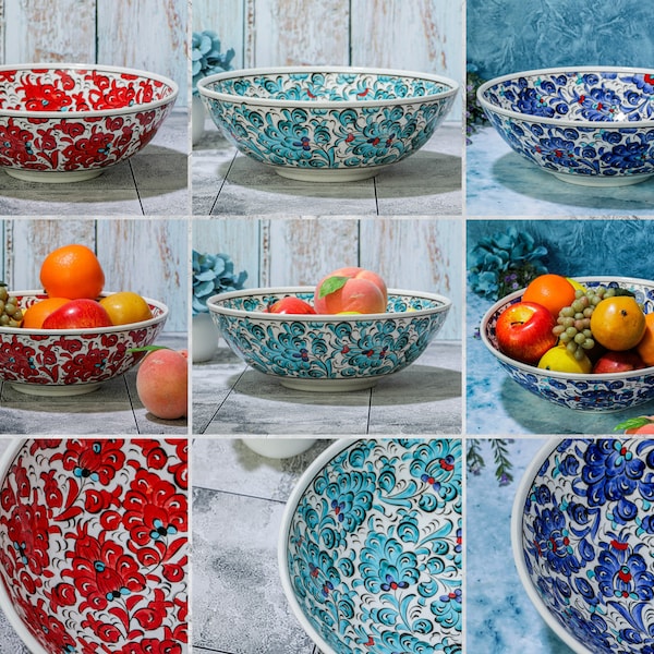 Blue Salad Bowl Etsy