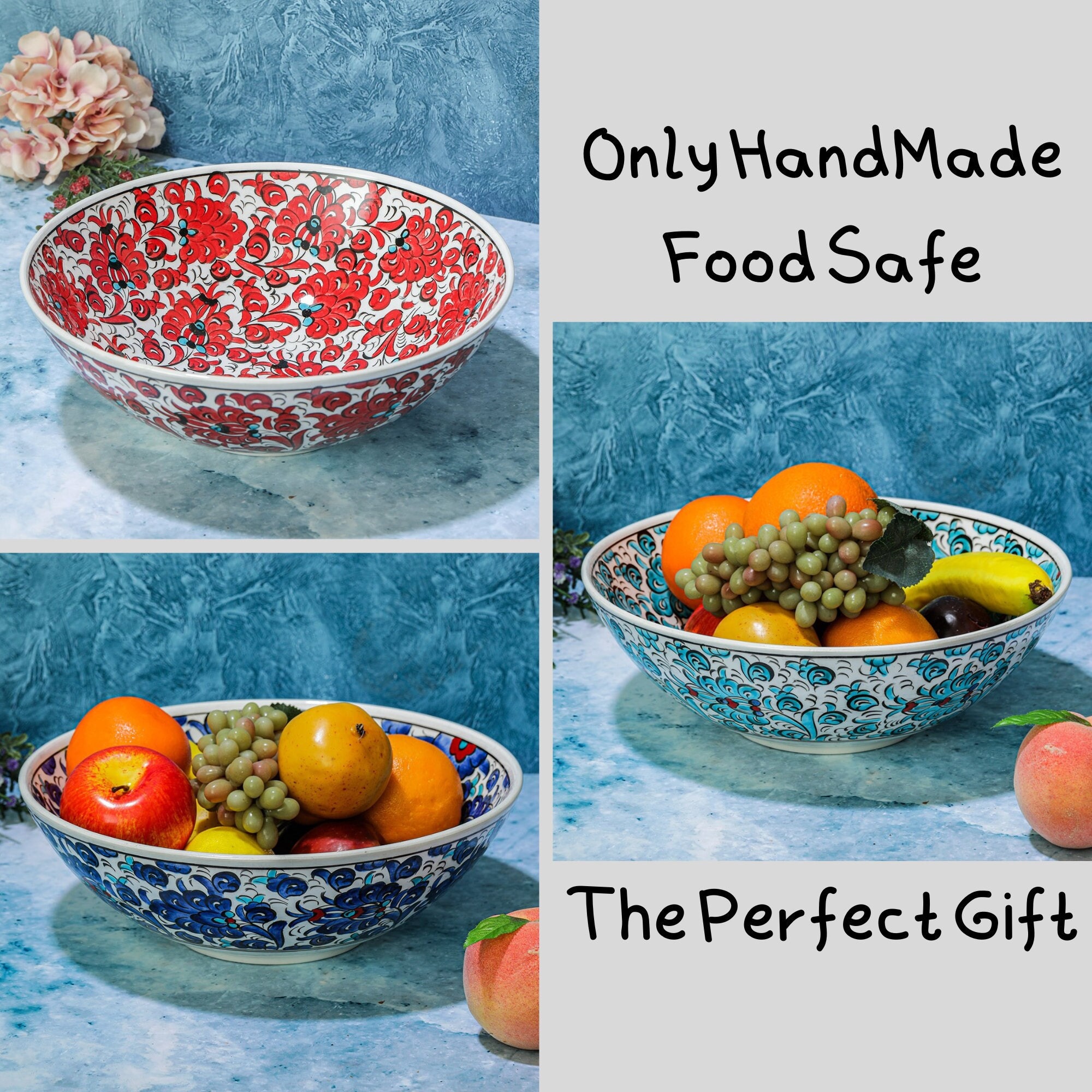 Amazon.com | Radicaln Marble Fruit Bowl Green Onyx 12