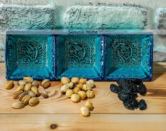 Handmade Ceramic Snack Set, Turkish Ceramic Offering Bowl