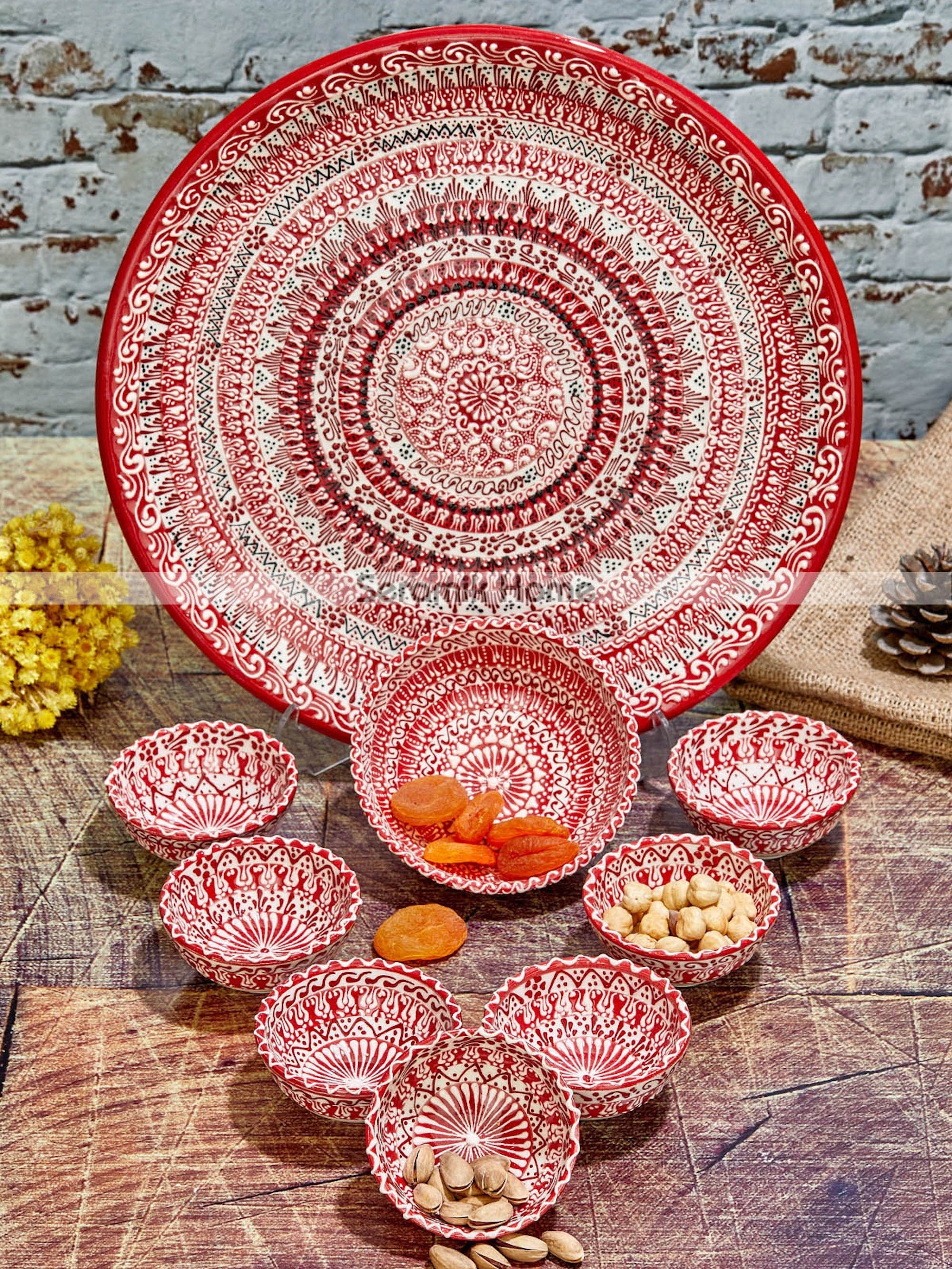 Appetizer Set, Serving Platter, Authentic Ceramic Plate Set