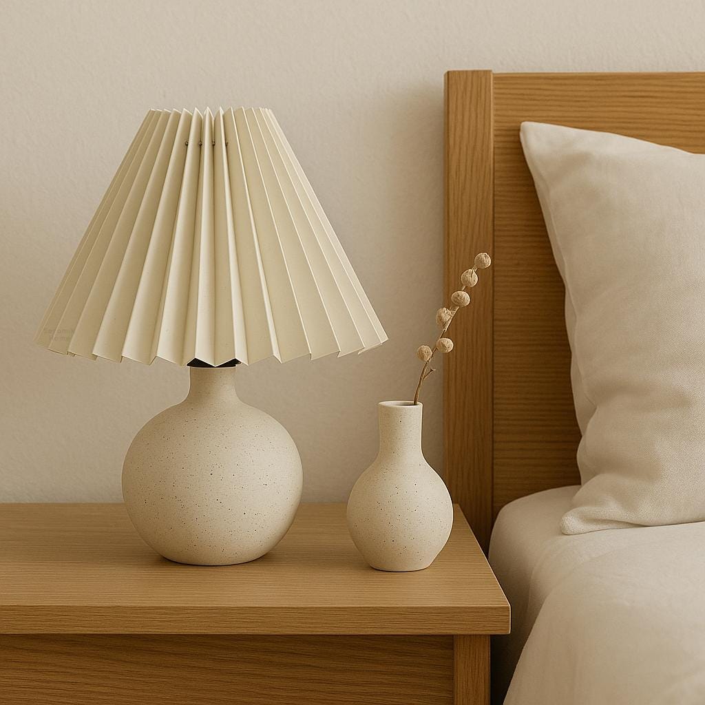 手作りの陶器製テーブルランプ – ベースとシェードのオプションが複数