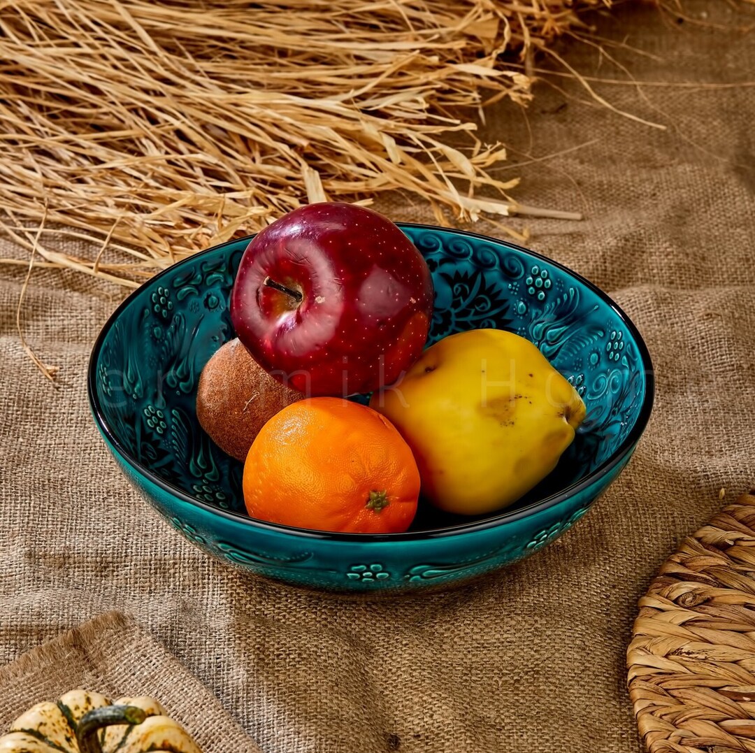 Amazon.com | Radicaln Marble Fruit Bowl Green Onyx 12