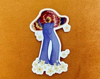 Groovy Stickers, Mushroom Sticker, Retro Groovy Stickers, Retro Decals, Laptop, Journal Sticker, Hippie Stickers, Tie-dye Stickers