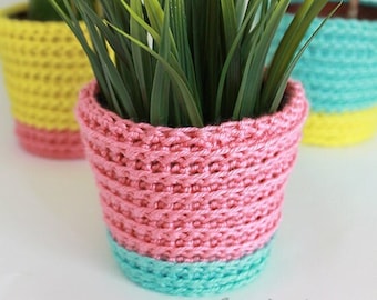 Summer Sherbet Planter Cover Crochet Pattern