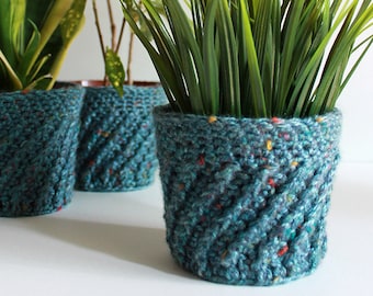 Spiral Planter Cover Crochet Pattern