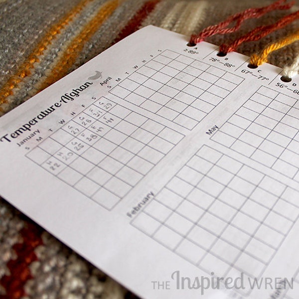 Temperature Afghan Reference Card, Printable