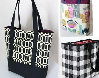 3 Tutorial Bundle: Lined Canvas Tote; Three-Ten Tote; Shortcut Quilted Tote