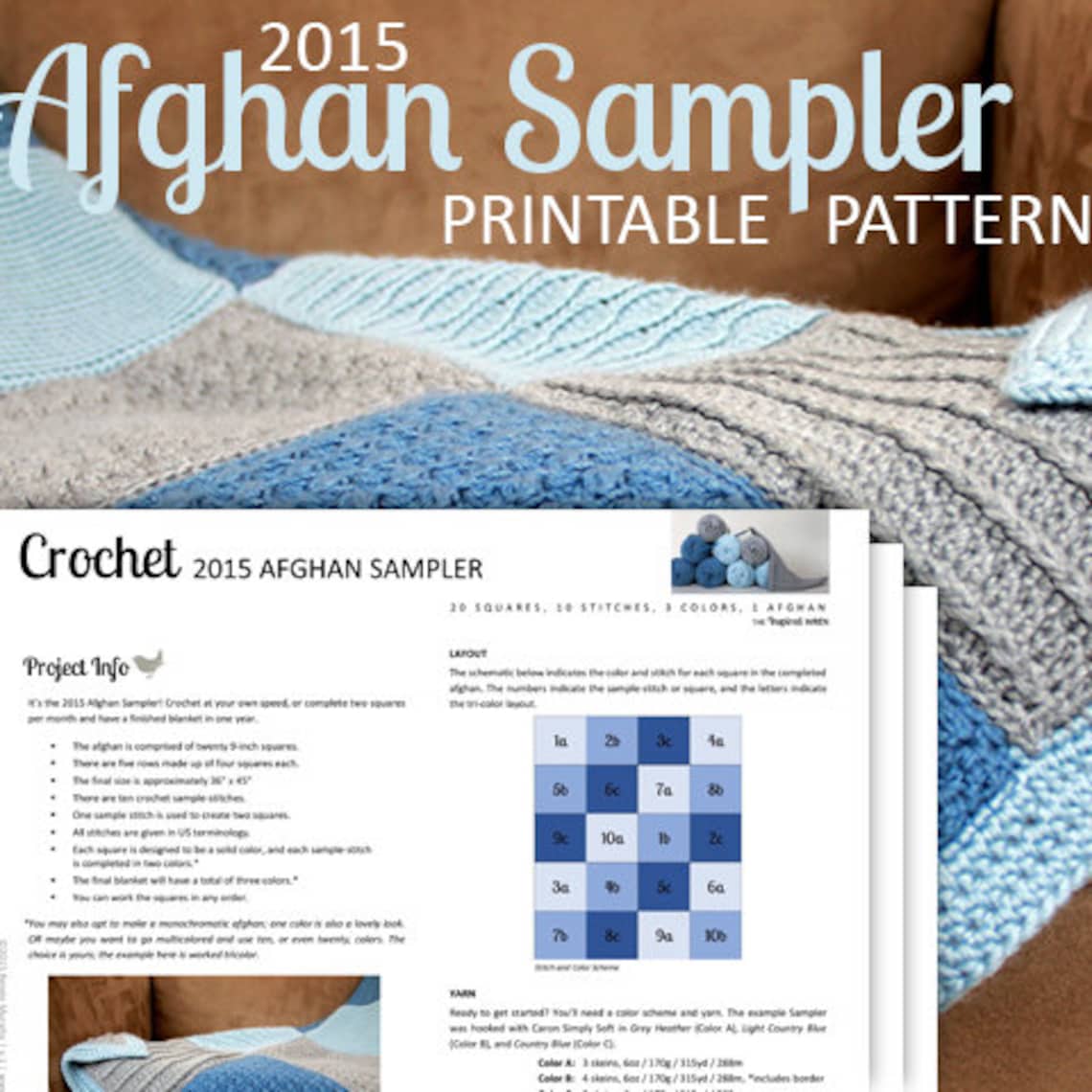 Sample Crochet Pattern 2015 Afghan Sampler Crochet Pattern - Etsy