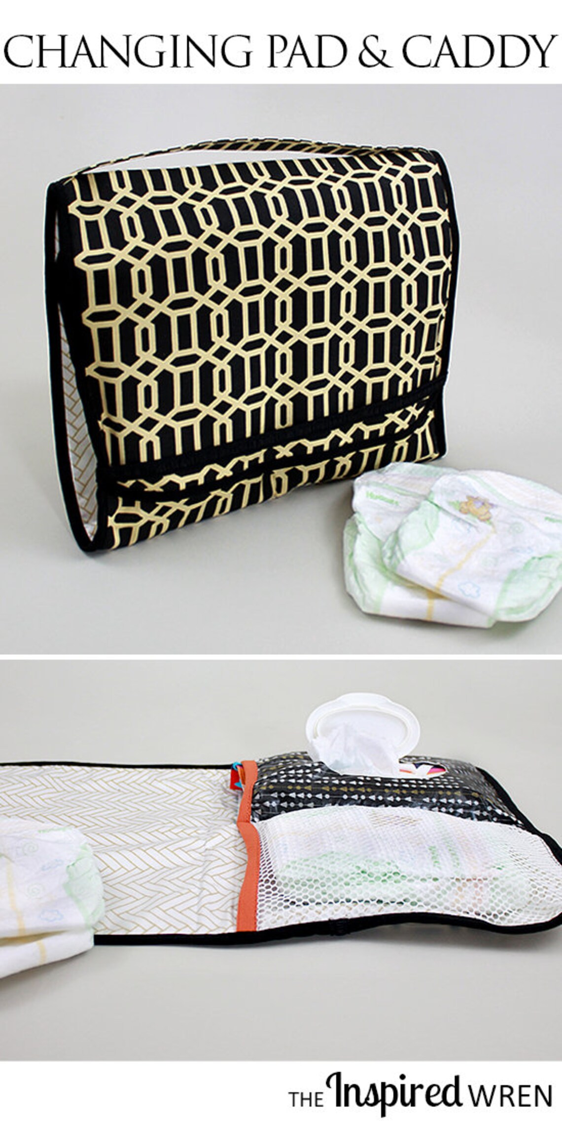 OntheGo Changing Pad & Diaper Caddy Sewing Tutorial Etsy