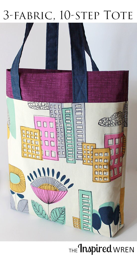 3-Fabric, 10-Step Tote Sewing Tutorial