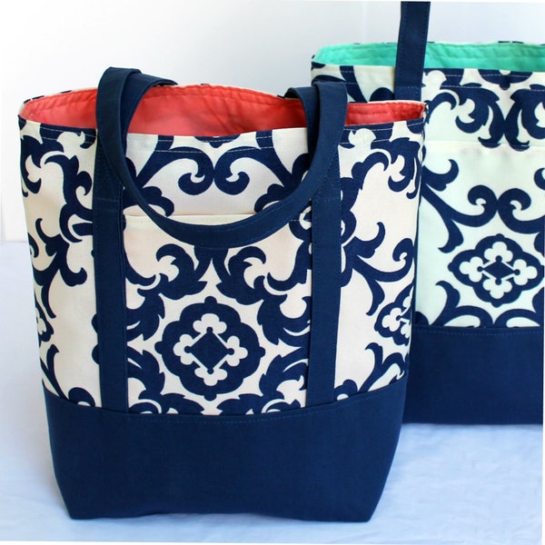 Lined Canvas Tote Sewing Tutorial