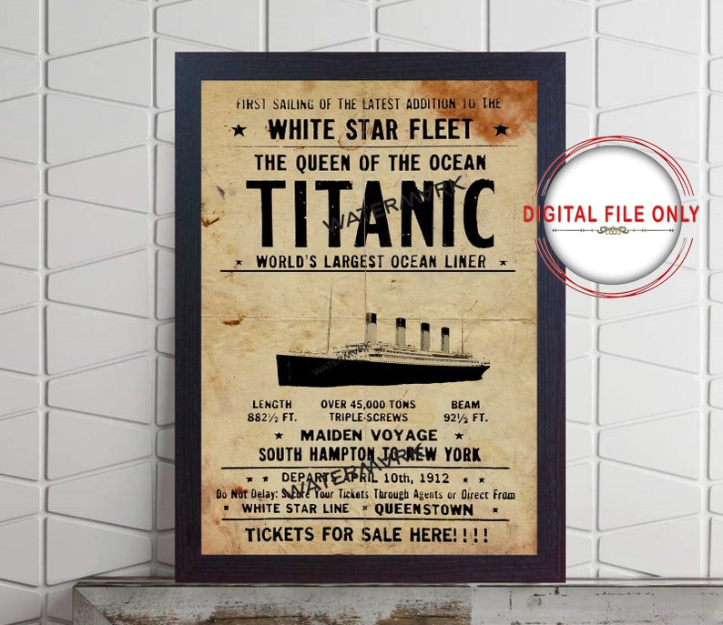 Photo de presse vintage Titanic A Large 1912 FT 36068