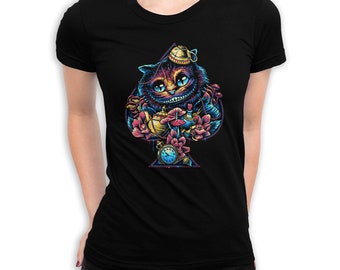 Cheshire Cat Art T-Shirt, Alice in Wonderland Tee, Men's Women's All Sizes (hm-237)