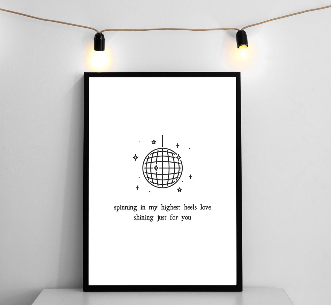 Mirrorball Taylor Swift Lyric Wall Art, Minimalist, Boho, Folklore