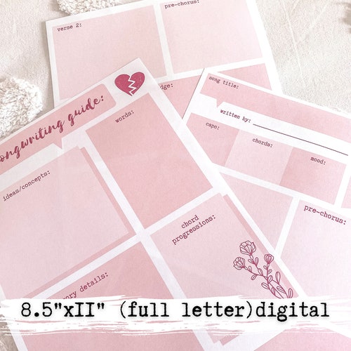Beginner Songwriting Guide Songwriting Template Printable - Etsy