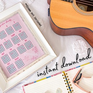 Beginner Guitar Chord Charts - Printable PDF (8.5x11) Instant Digital ...