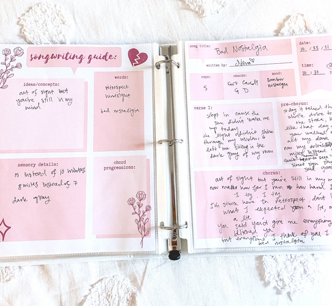 Beginner Songwriting Guide, Songwriting Template - Printable PDF (8 ...