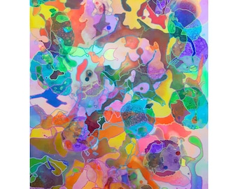 Abstract wall painting, Colorful abstract painting, Acrylic on canvas, Abstract acrylic painting, Original artwork, Wall decoration