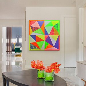 Abstract wall art, Colorful abstract painting, Wall decor, Abstract canvas, Acrylic art, Original artwork, Wall decoration, Abstract, Neon
