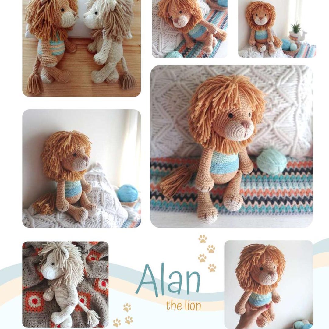 Alan the Lion Crochet Pattern | Amigurumi Plush | Instant PDF Download ...