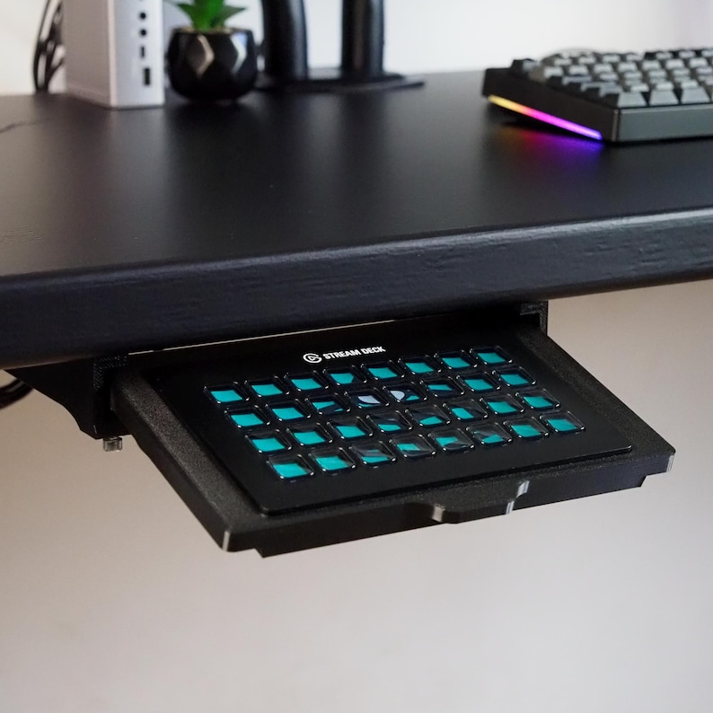 Stream Deck XL Under Desk Mount for Elgato | Adjustable Slide-Out, 32 Key image 3