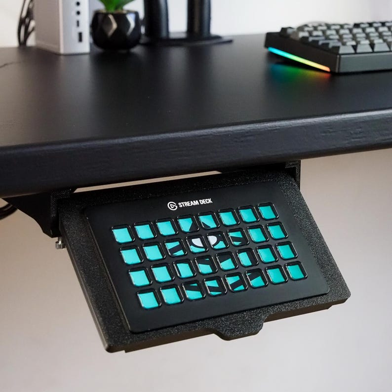 Stream Deck XL Under Desk Mount for Elgato | Adjustable Slide-Out, 32 Key image 1