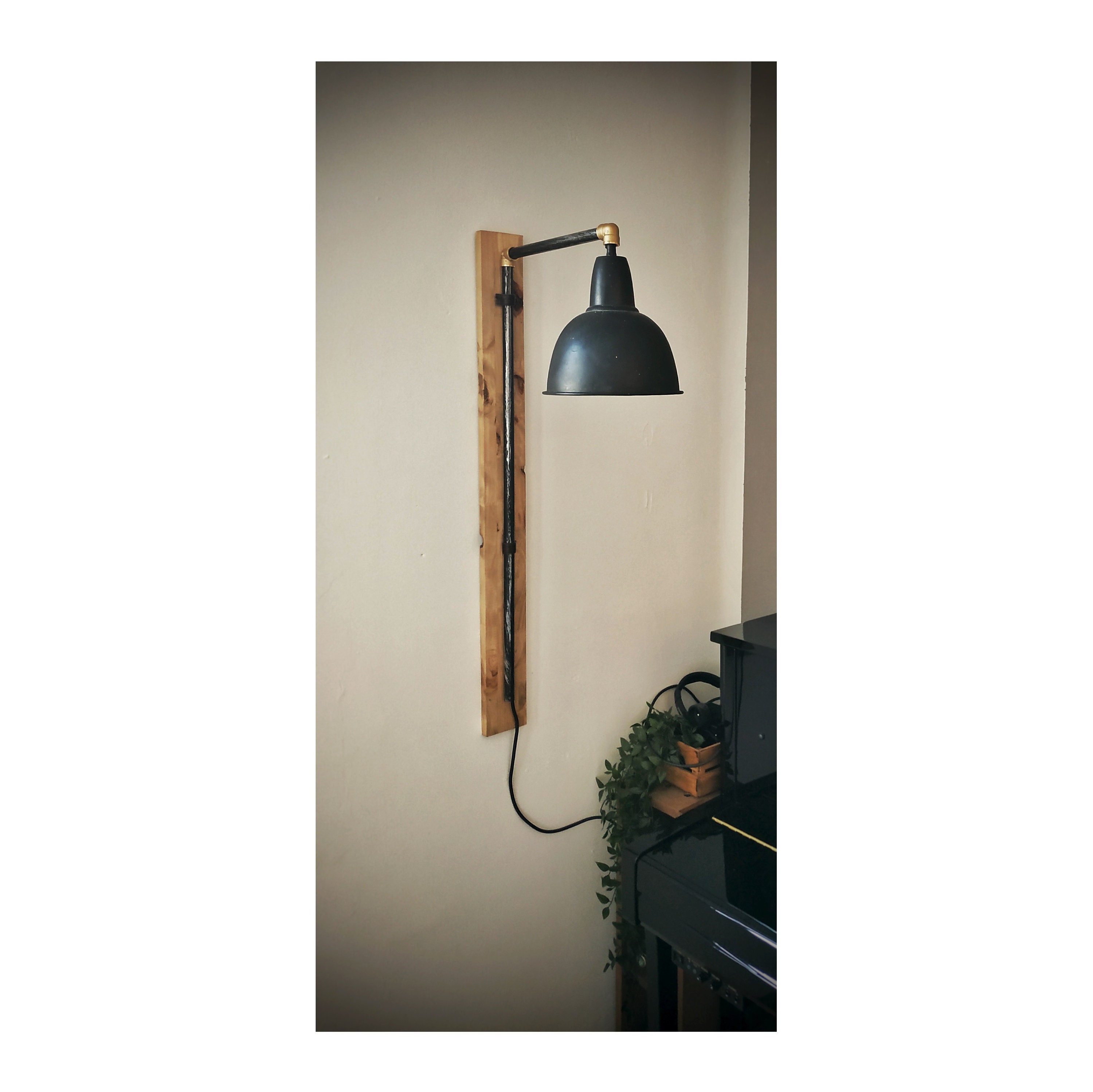 Lampe Murale Industrielle Vintage Bois Métal