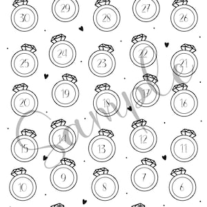 30 Day Wedding Countdown - printable digital download