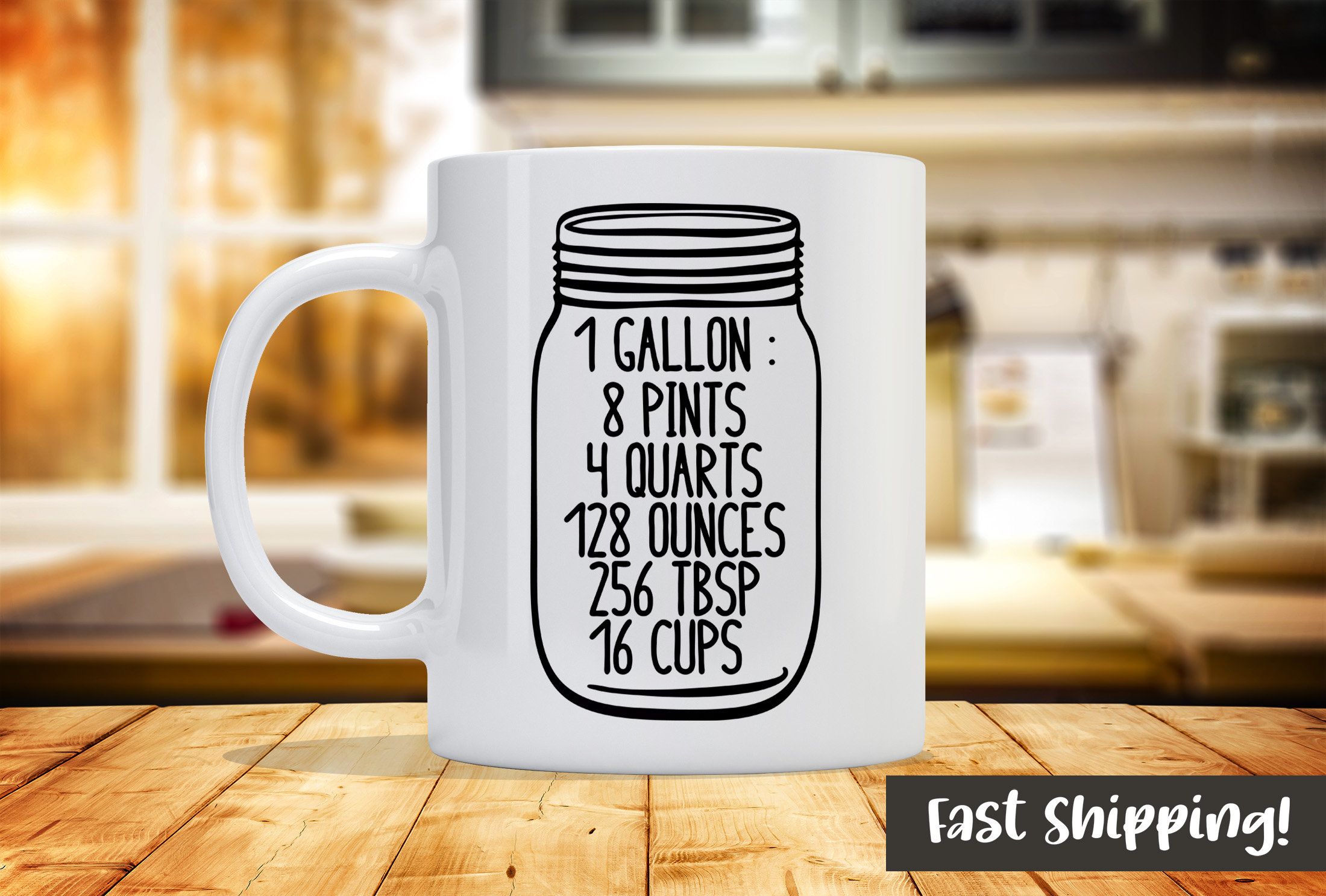 Kitchen Conversations Gallon - Kitchen Cooking and Baking Custom Coffee Mug