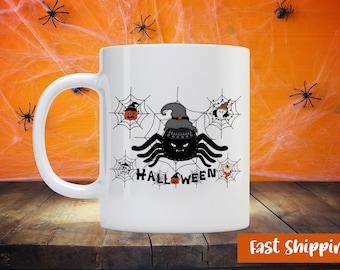 Halloween Spider - Halloween Holiday Theme - Custom Coffee Mug