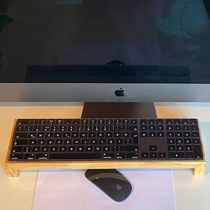 Solid Wood Apple Keyboard Stand: Desk Organizer for iMac & Magic Keyboard