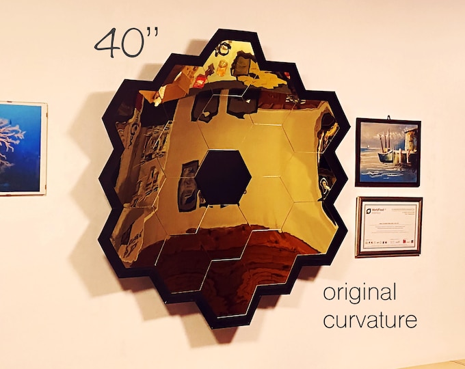 James Webb Telescope Mirror: 40" XL Optical Magnification, Handmade Space Decor