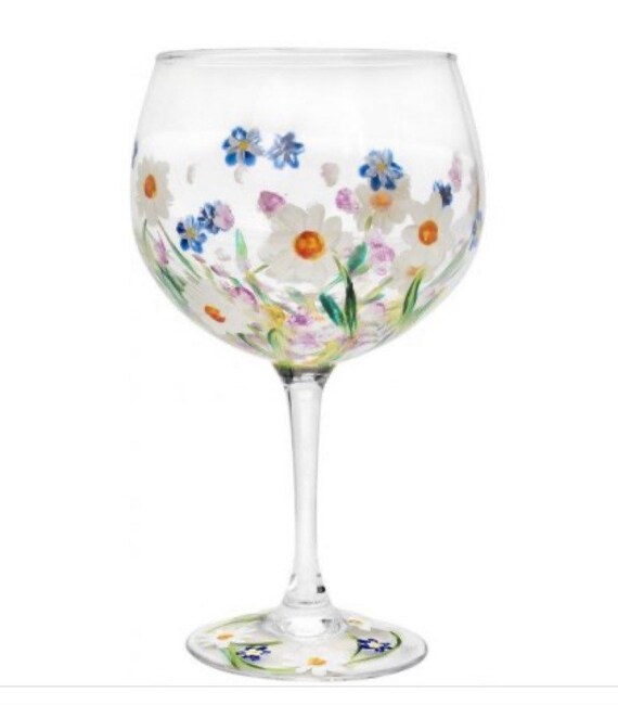 Hand Painted Gin Glasses Etsy