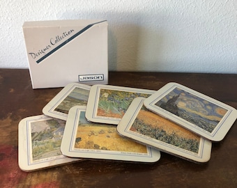 Vintage Jason Designer Collection “Van Gogh” Cork Backed Coasters Set of 6