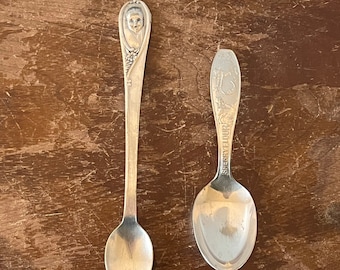 Vintage Baby Spoons YOU PICK Gerber Baby Spoon Sherry Flower Nursery Rhyme Theme Silverplate Winthrop Silverplate Engraved Michelle