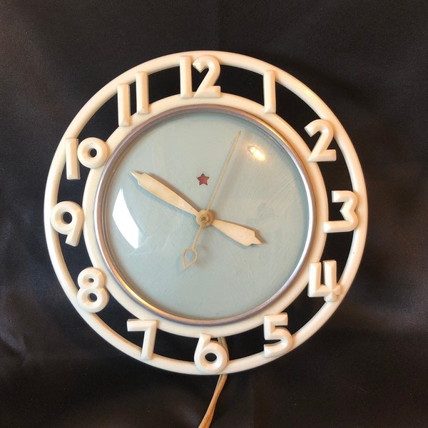 Retro Telechron Elektrische Uhr Modell 2H21 Plug in Mid Century Modern