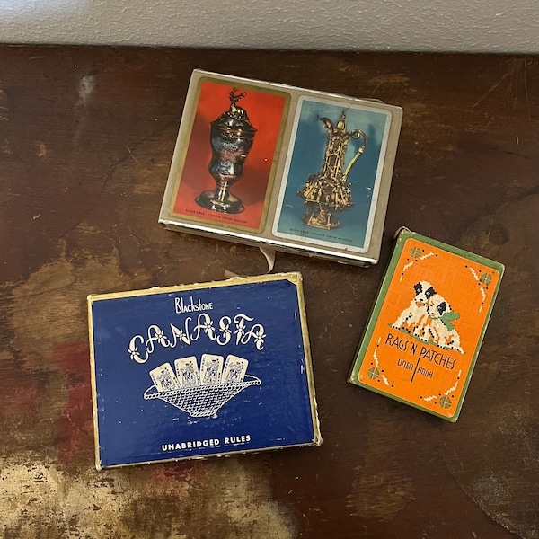 1920s 1930s Antique Playing Cards YOU PICK Bridge Set Canasta Rags ‘N Patches Blackstone Copper Union Museum